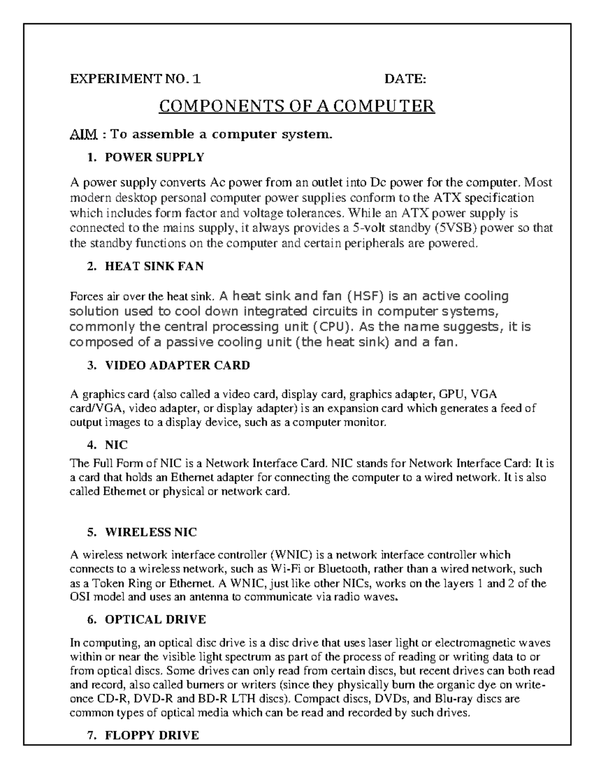 Coa lab mannual with algorithms and procedures - EXPERIMENT NO. 1 DATE ...