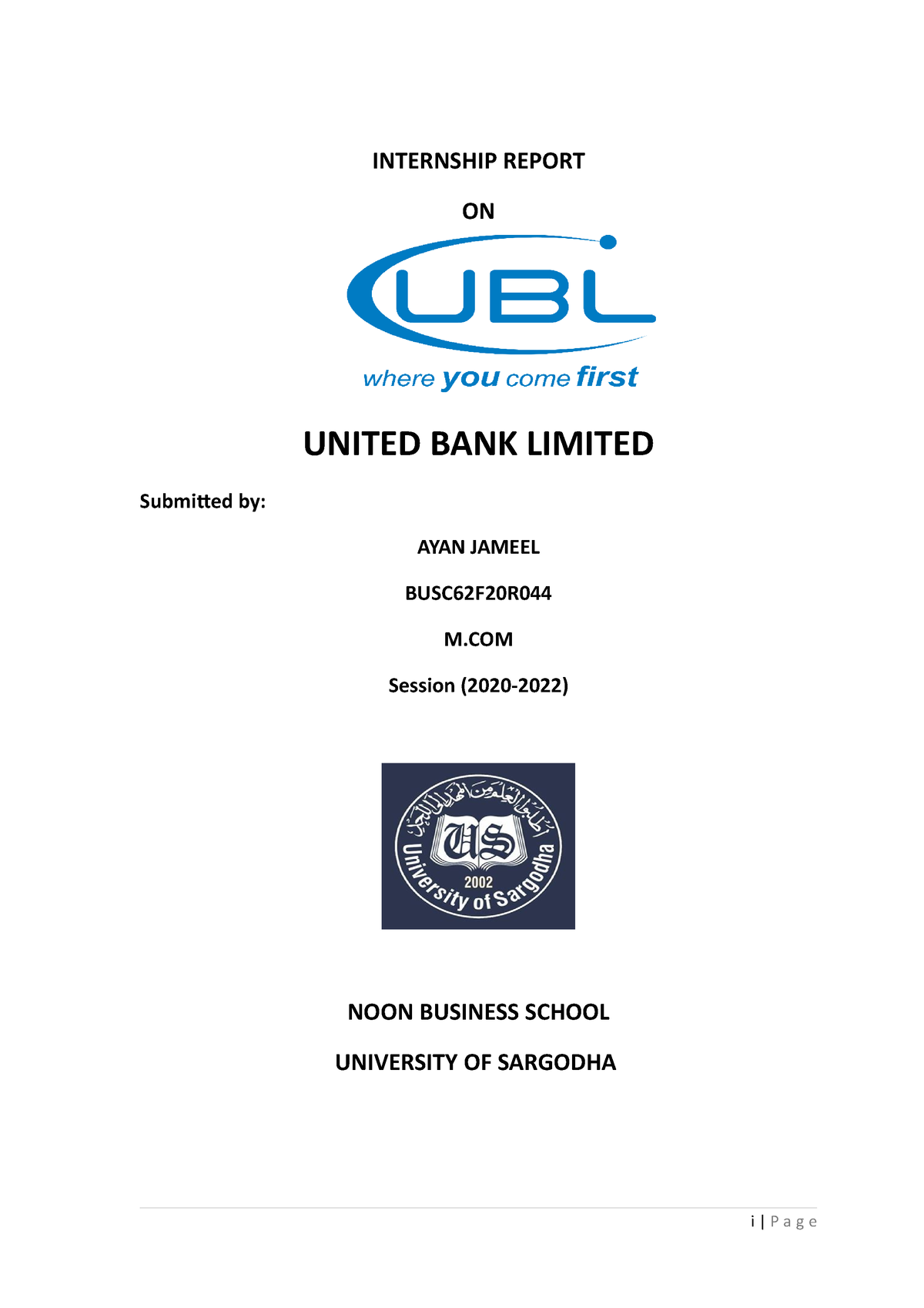 Bank Internship Report INTERNSHIP REPORT ON UNITED BANK LIMITED   Thumb 1200 1698 