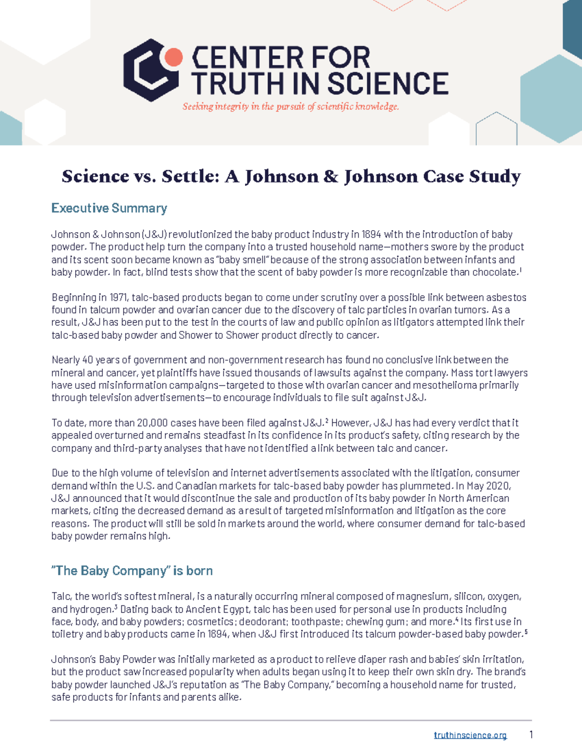 johnson and johnson case study summary