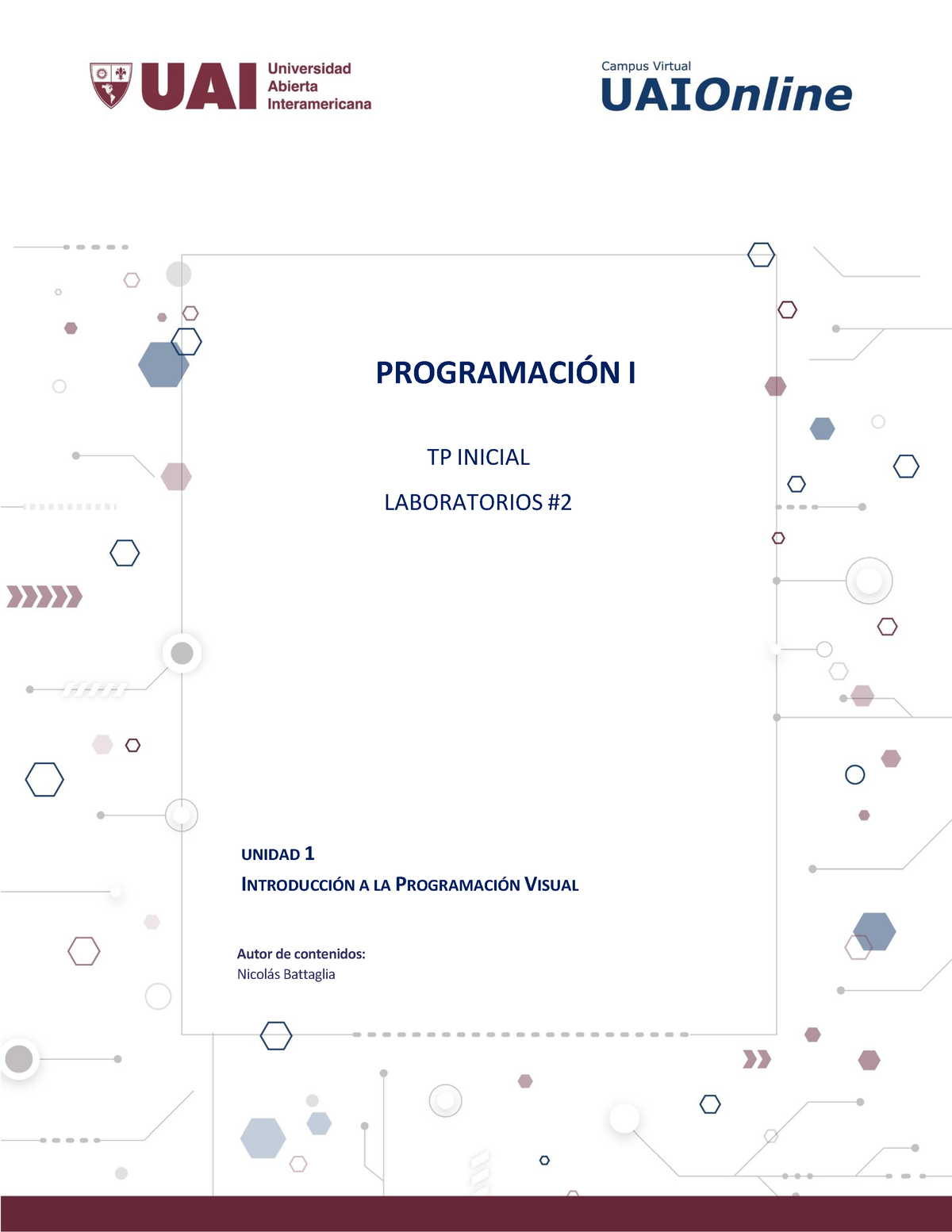 TP Inicial - Laboratorios #2 - PROGRAMACI”N I TP INICIAL LABORATORIOS ...