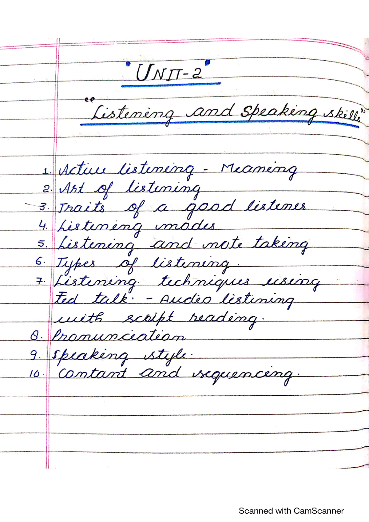 Listening AND Speaking Skills - B.tech CSE 1st Year - Studocu