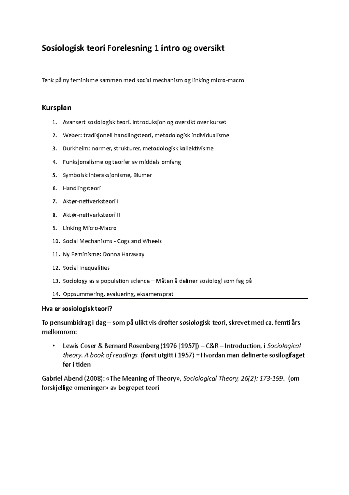 Sosiologisk-teori-1 - Basic Teori Og Viktige Begreper For Sosologifaget ...