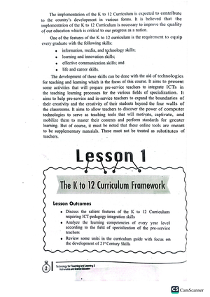 TTL2 Module 1 Lesson 2 - ...... - Bachelor Of Technology And Livelihood ...