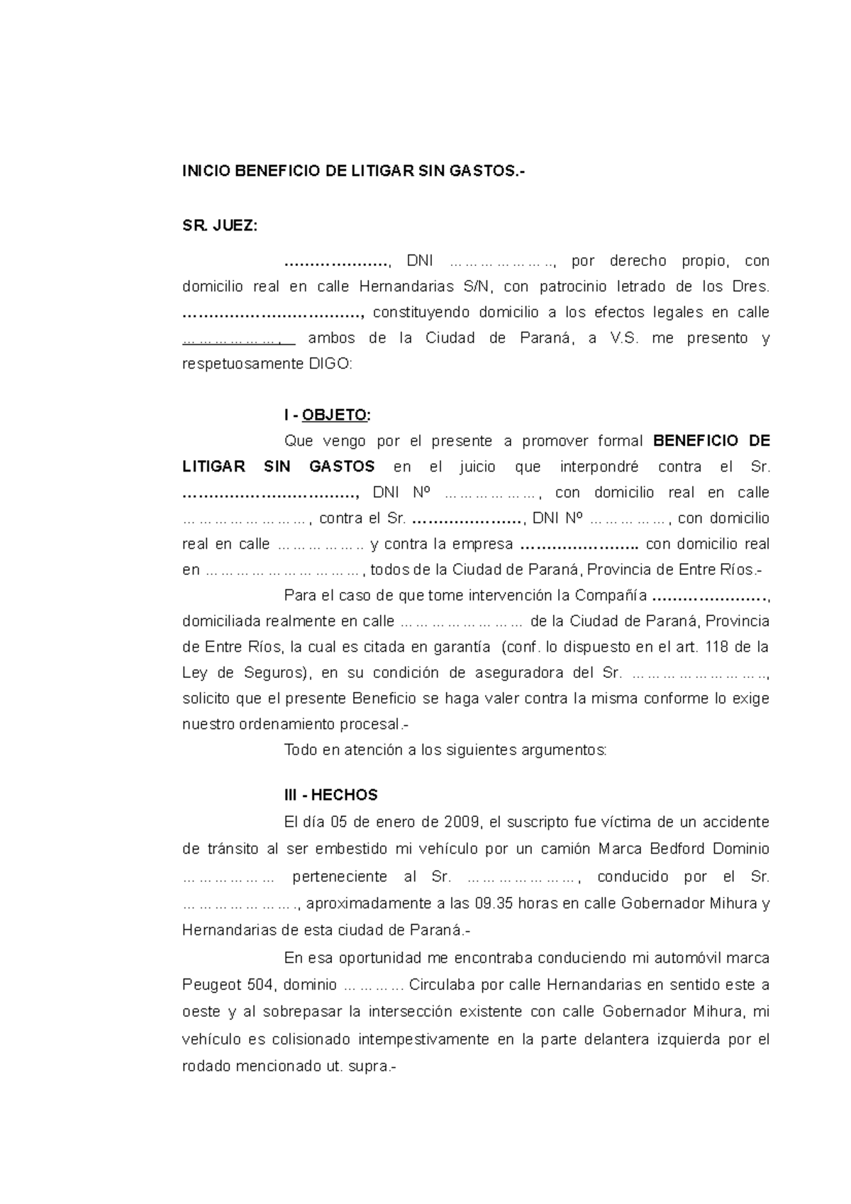 Beneficio DE Litigar SIN Gastos - INICIO BENEFICIO DE LITIGAR SIN ...