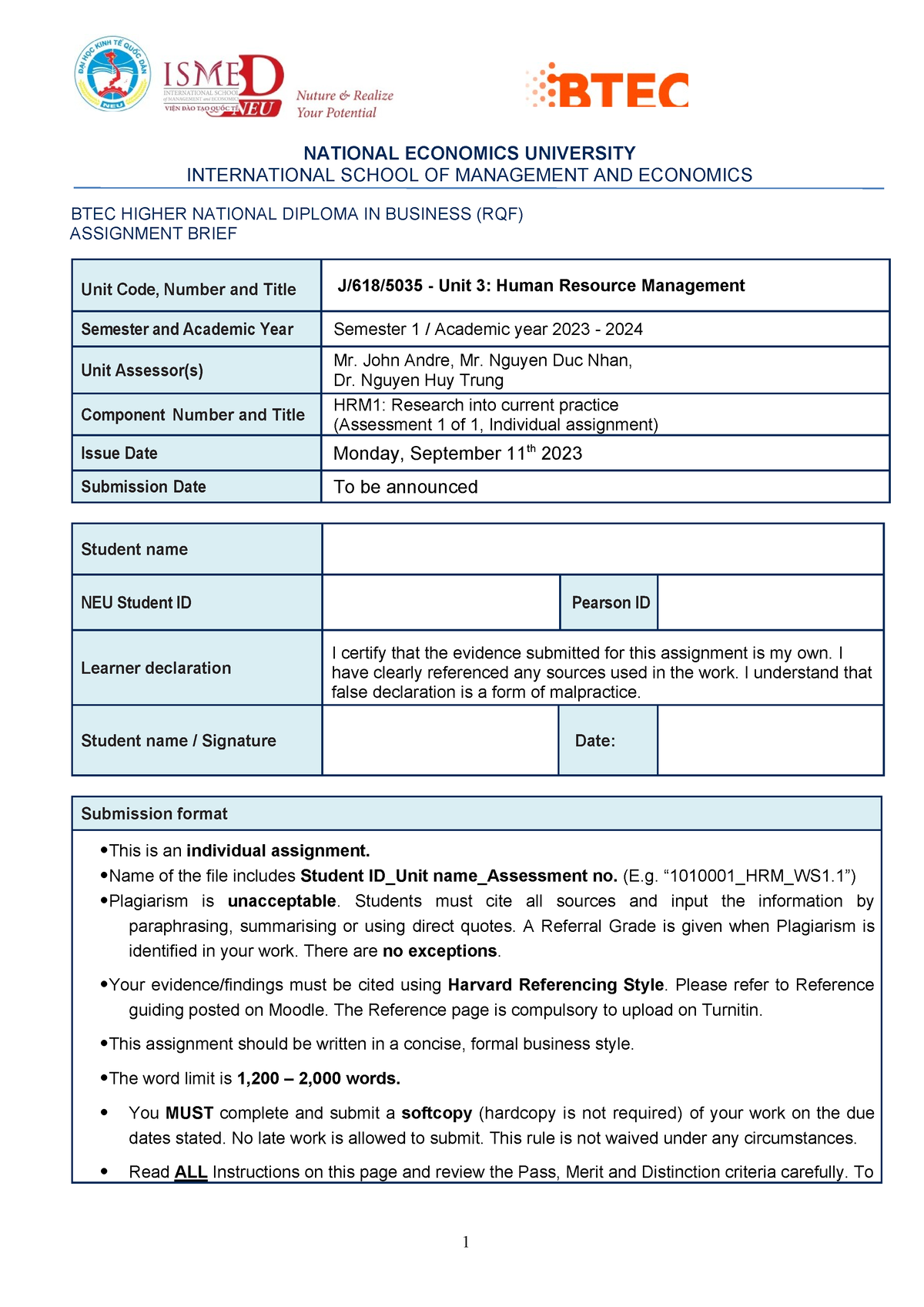 2023 2024 Fall HRM Assessment Brief NATIONAL ECONOMICS UNIVERSITY   Thumb 1200 1697 