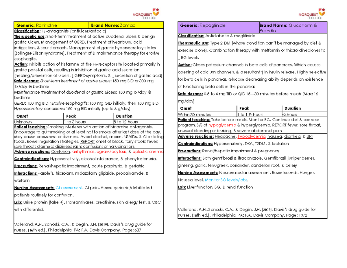 Med cards starting with R PDF Generic Ranitidine Brand Name Zantac