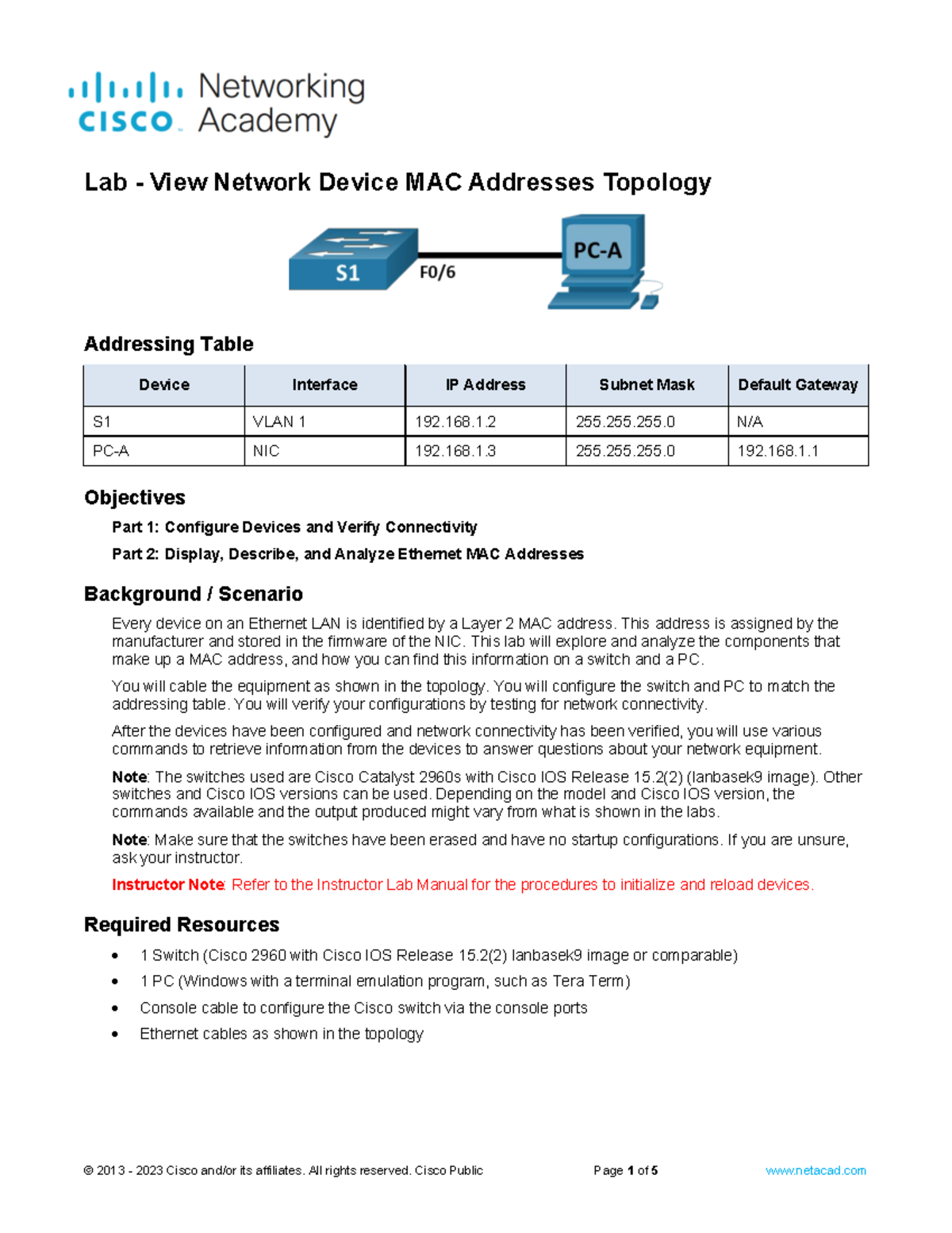 Lab+7.2.7+-+View+Network+Device+MAC+Addresses - Lab - View Network ...