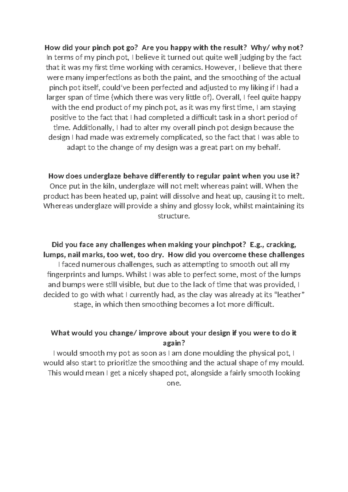 Pinch Pot Questions - Step by step - How did your pinch pot go? Are you ...