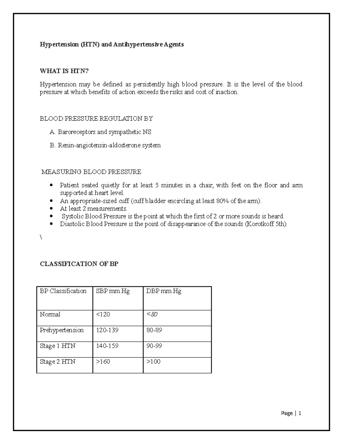 Hypertension-new - B Pharm Notes - Hypertension (HTN) And ...