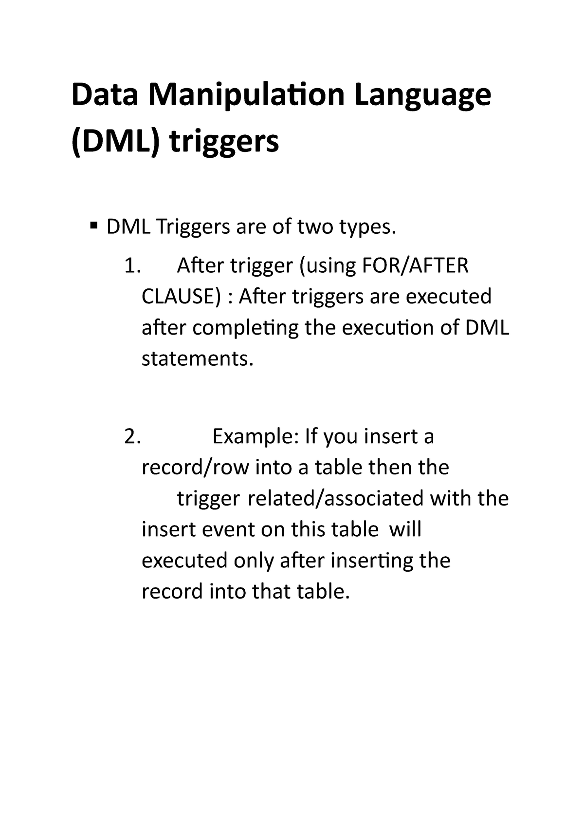 Data Manipulation Language - Data Manipulation Language (DML) Triggers ...