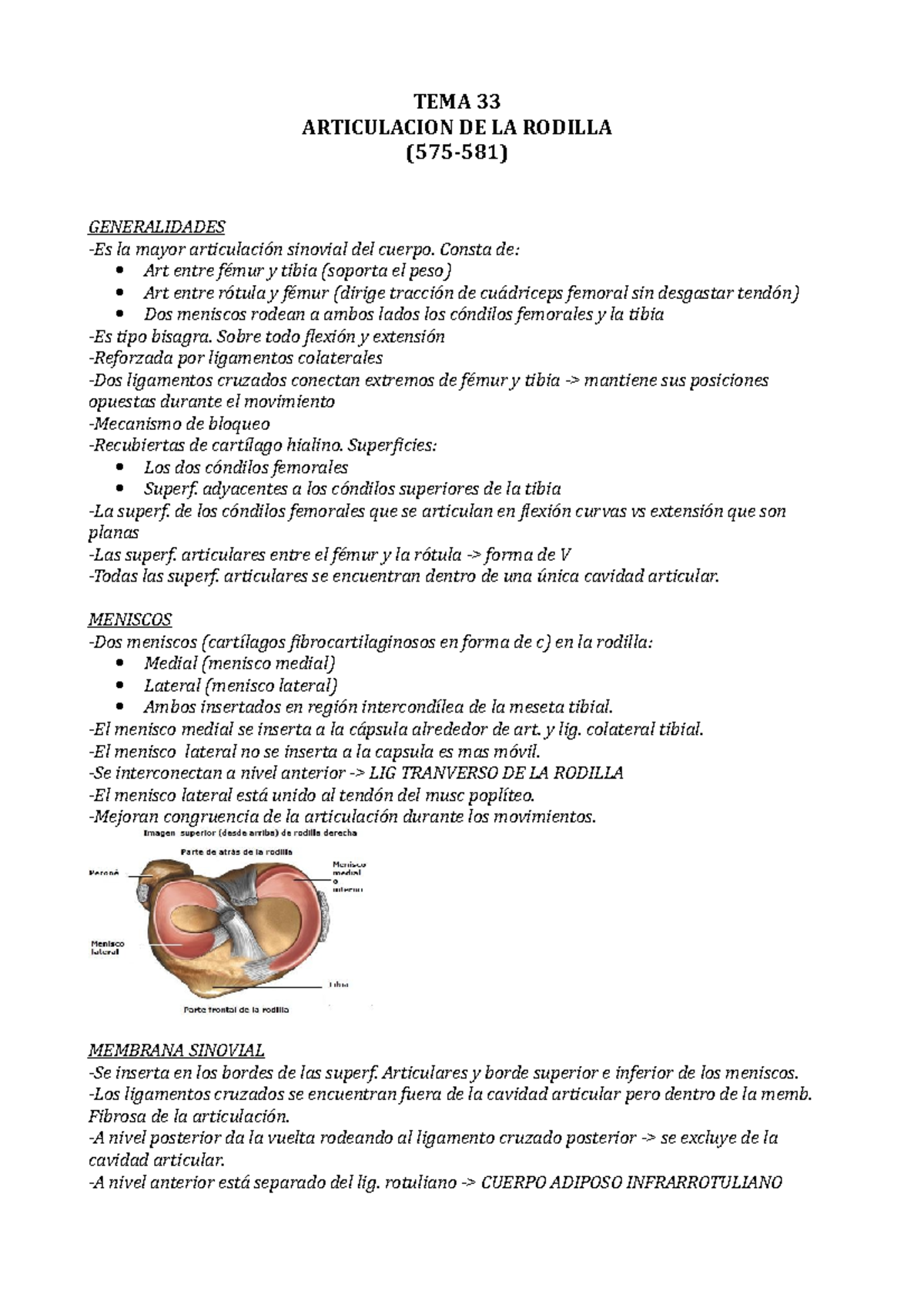 T-33 Articulacion DE LA Rodilla-3 - TEMA 33 ARTICULACION DE LA RODILLA ...