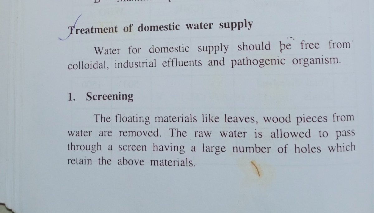 Treatment of domestic water supply Engineering Chemistry Studocu