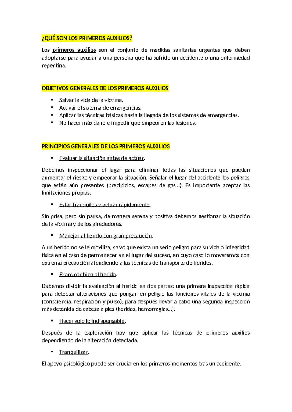 Primeros Auxilios 1 - ¿QUÉ SON LOS PRIMEROS AUXILIOS? Los primeros ...