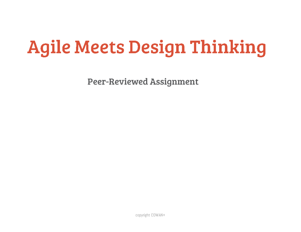 agile meets design thinking peer graded assignment