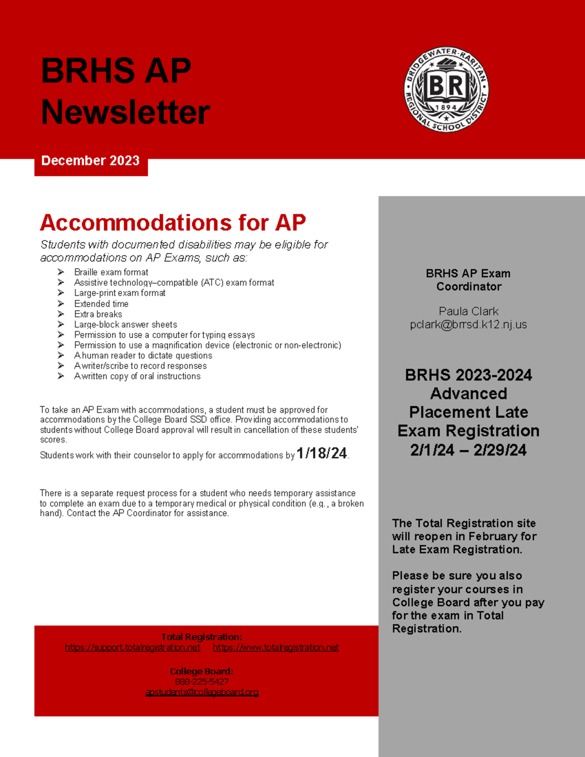 AP Newsletter December - BRHS AP Newsletter December 2023 ...