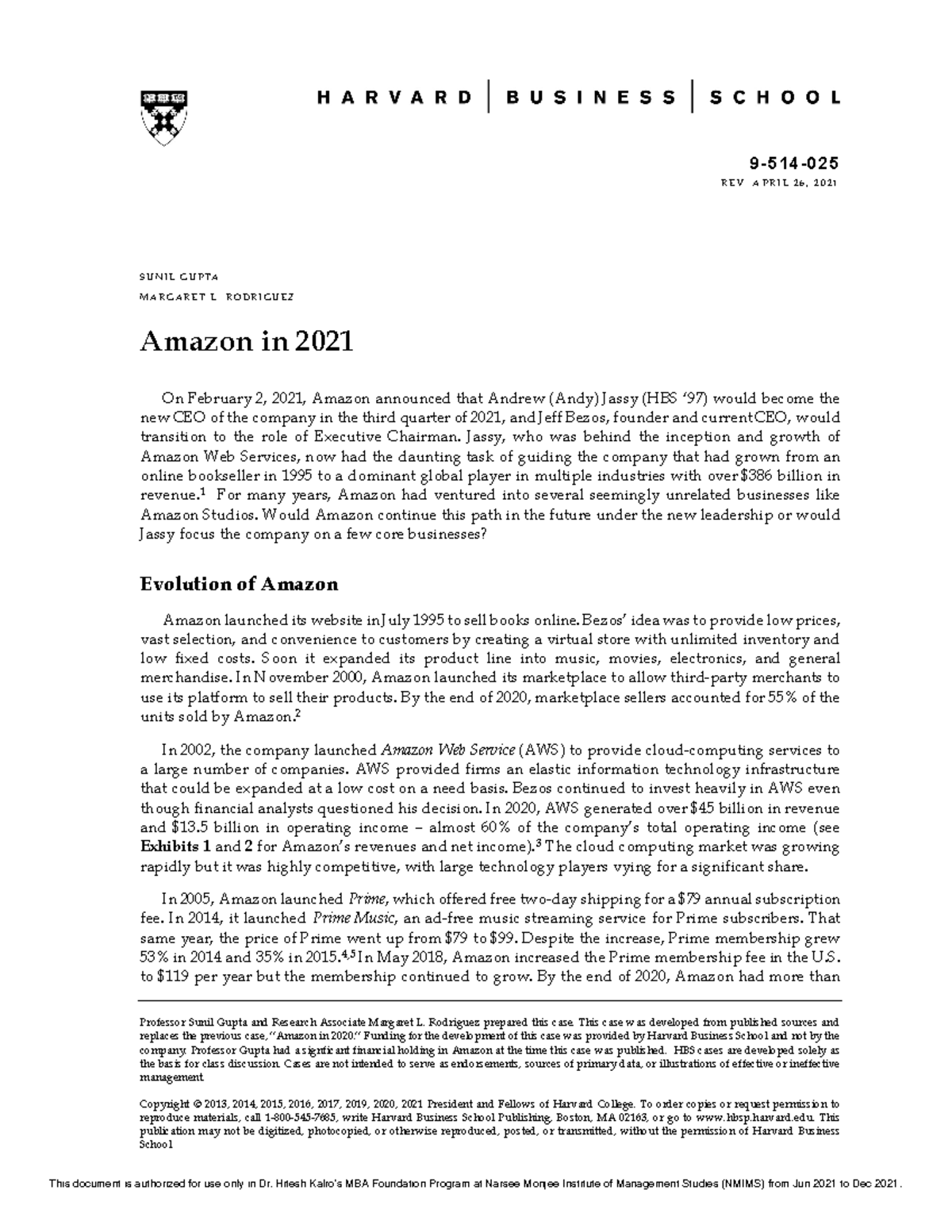 Amazon in 2021 - ... - 9 - 5 1 4 -0 2 5 R E V : A P R I L 2 6 , 2 0 2 1 ...
