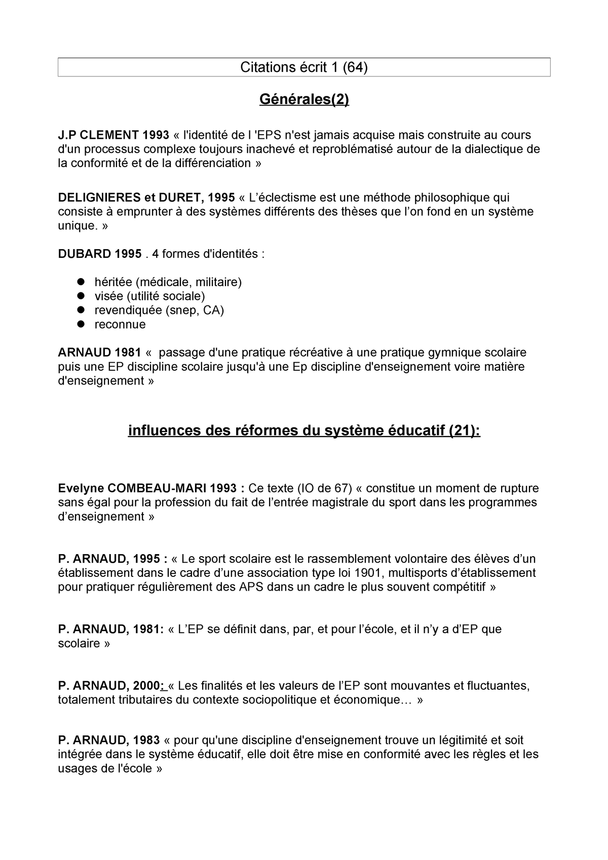 Citations Ecrit 1 Notes De Cours 13 Studocu