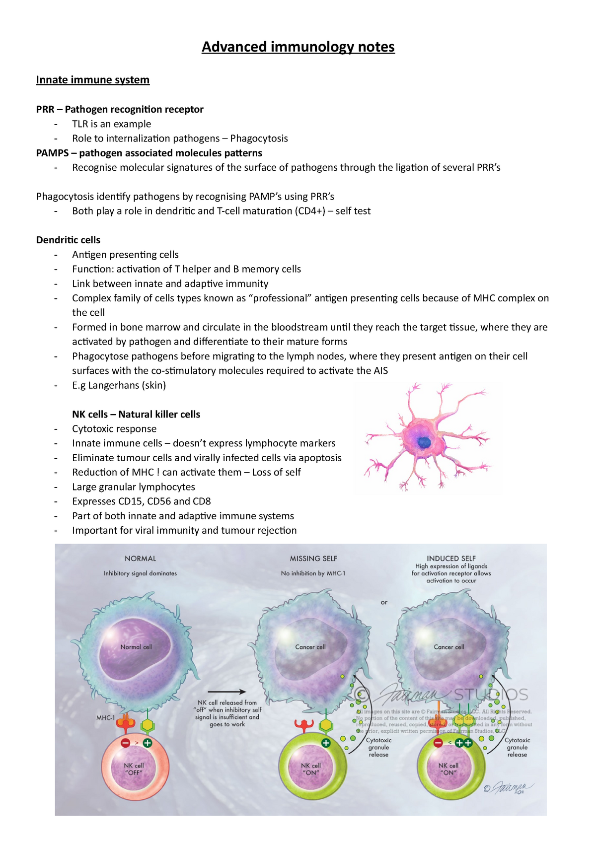 immunology topics research paper