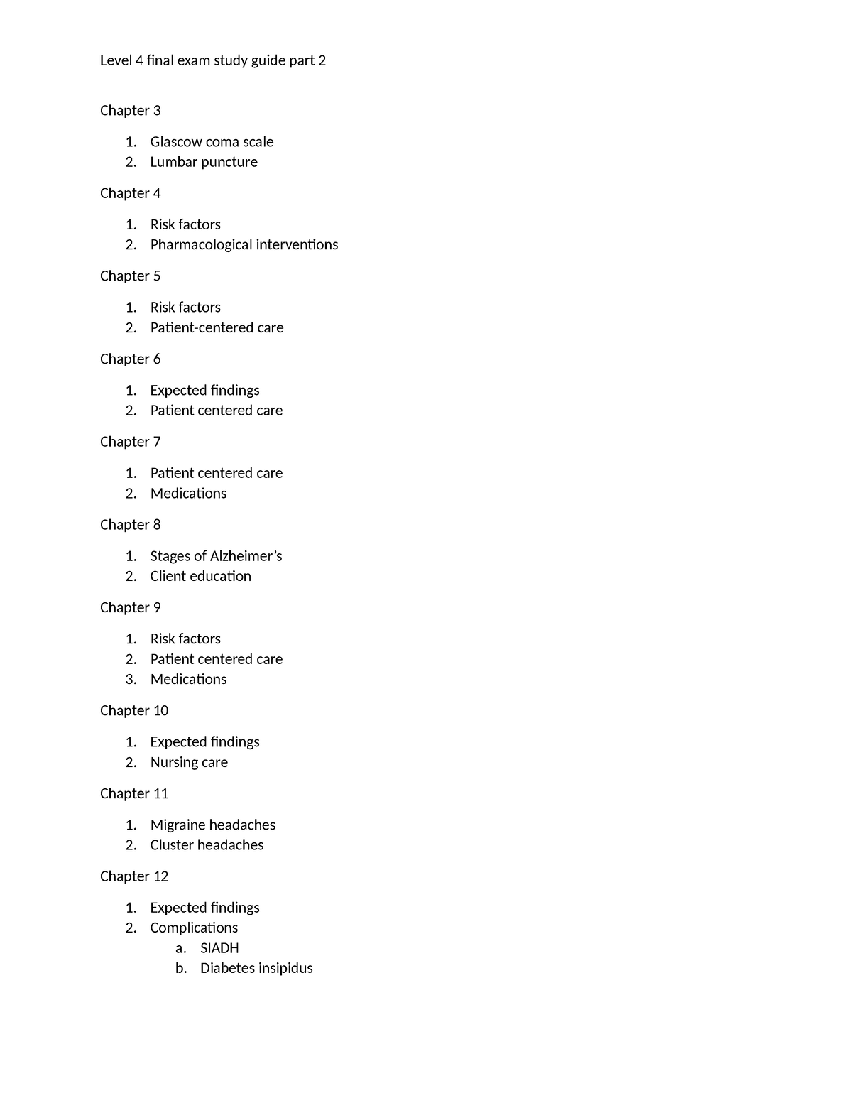 Level 4 Final Exam Study Guide Part 2 - Level 4 Final Exam Study Guide ...