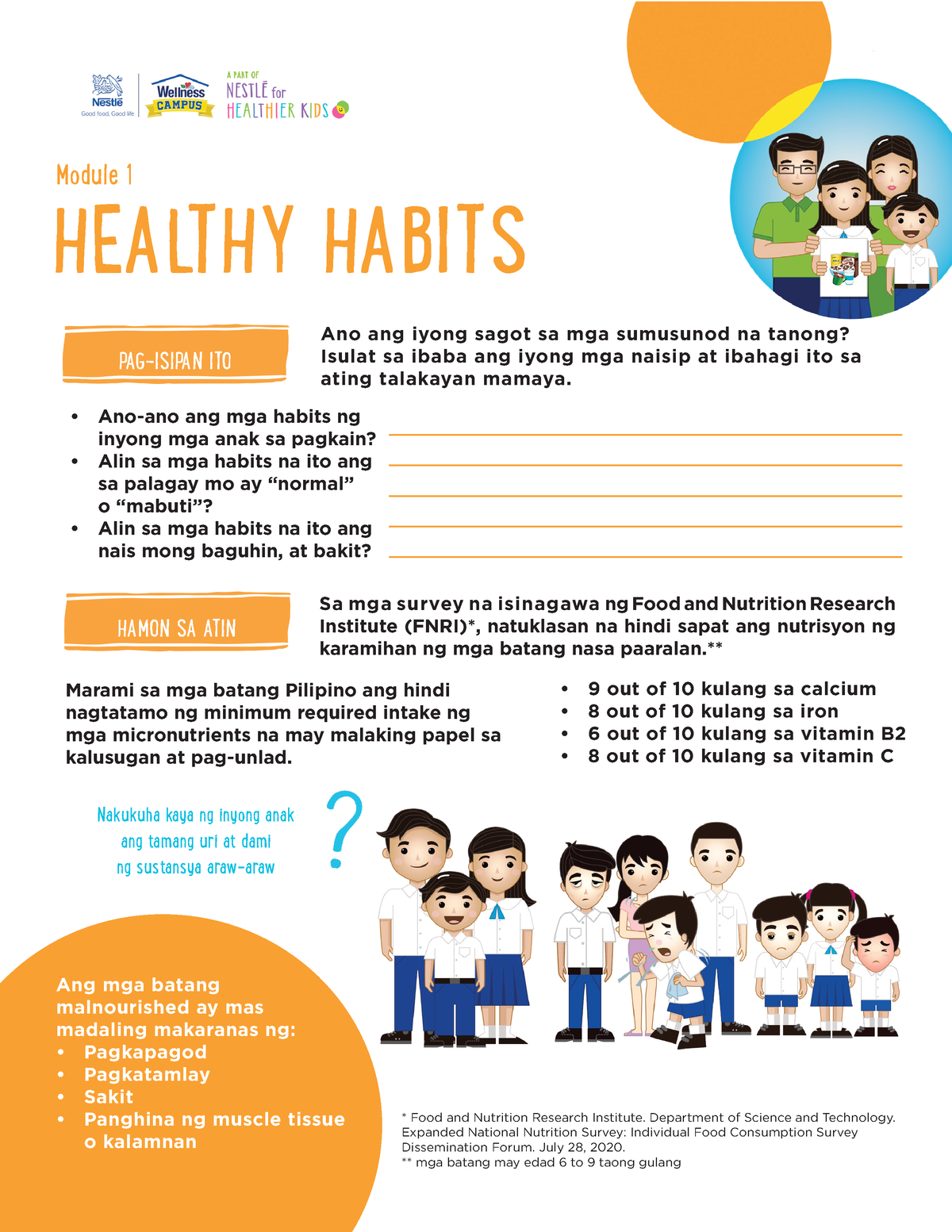 Adult Module 1 - Five Healthy Habits ( Filipino) - HEALTHY HABITS ...