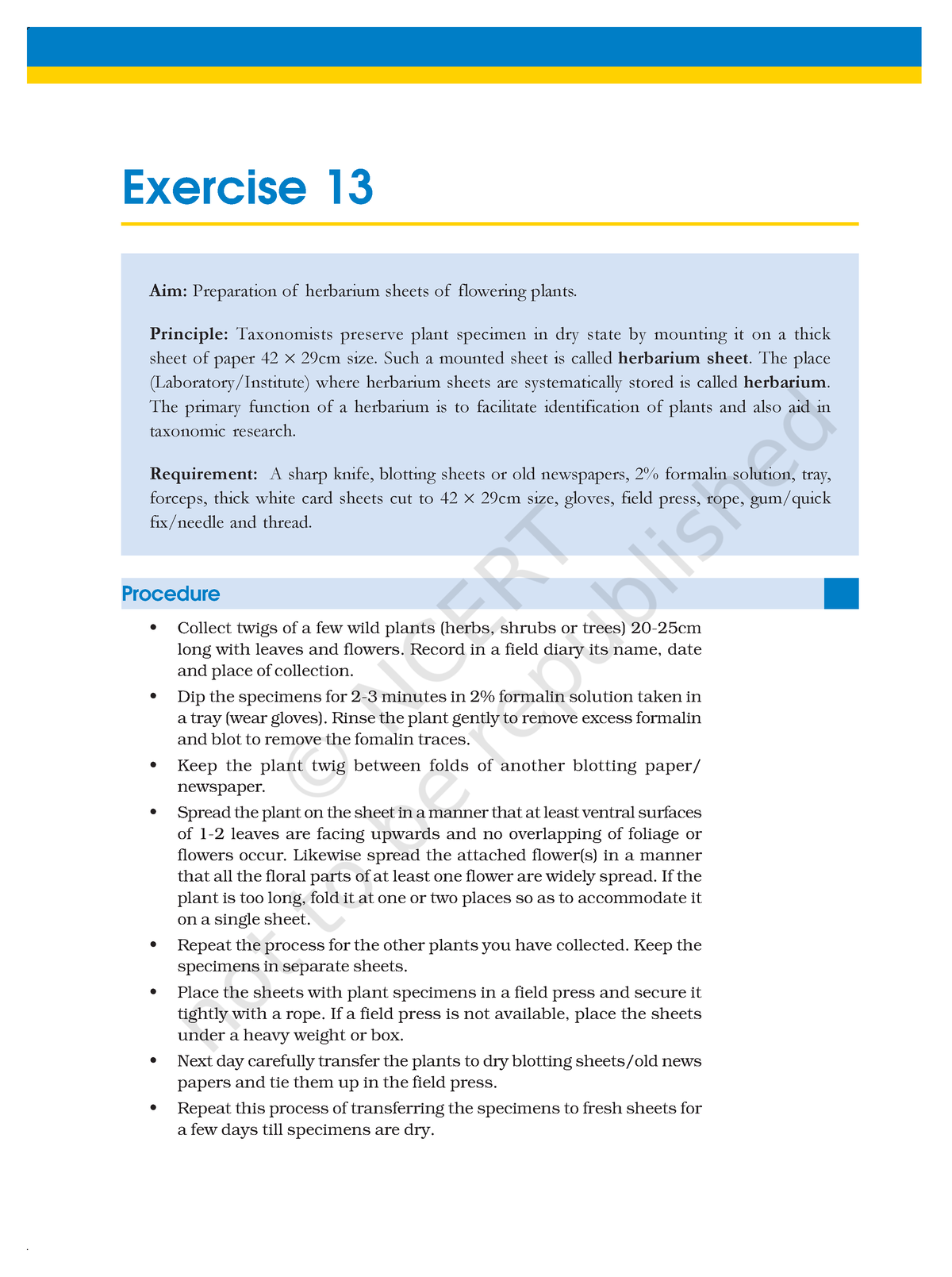 class 11 biology lab manual experiments