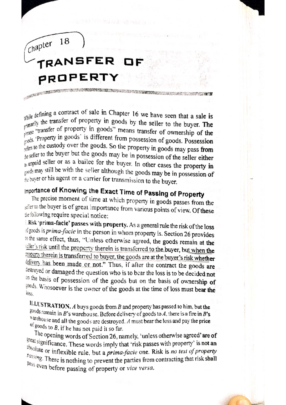 Transfer of property - Bussiness Law pdf - Bachelor in business ...