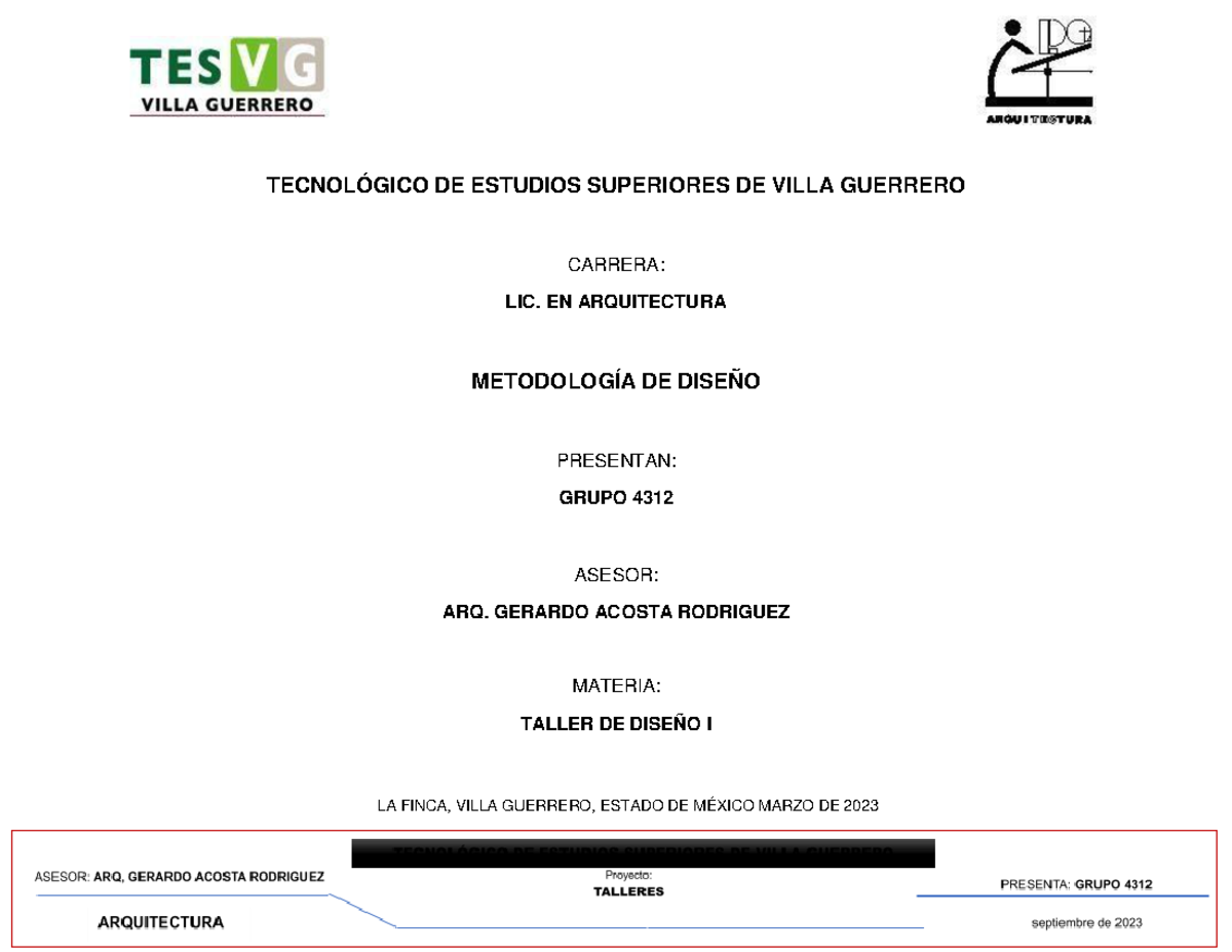 Metodologia Arq. 4312 completox 2 - TECNOLÓGICO DE ESTUDIOS SUPERIORES