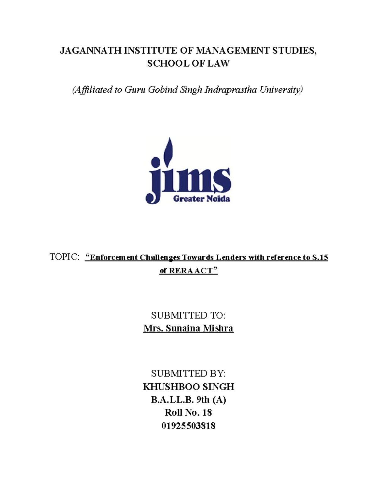 Land act Land law topic JAGANNATH INSTITUTE OF MANAGEMENT STUDIES