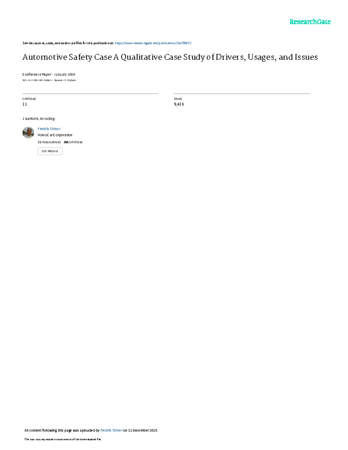 Automotive Safety Case A Qualitative Case Study of See discussions