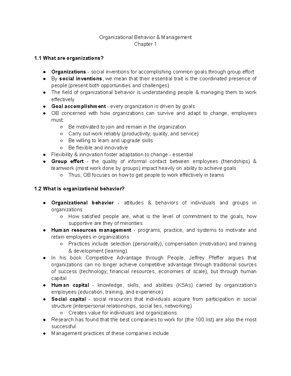 222 Ch 1 - Comm 222 Chapter 1 - Organizational Behavior and Theory ...