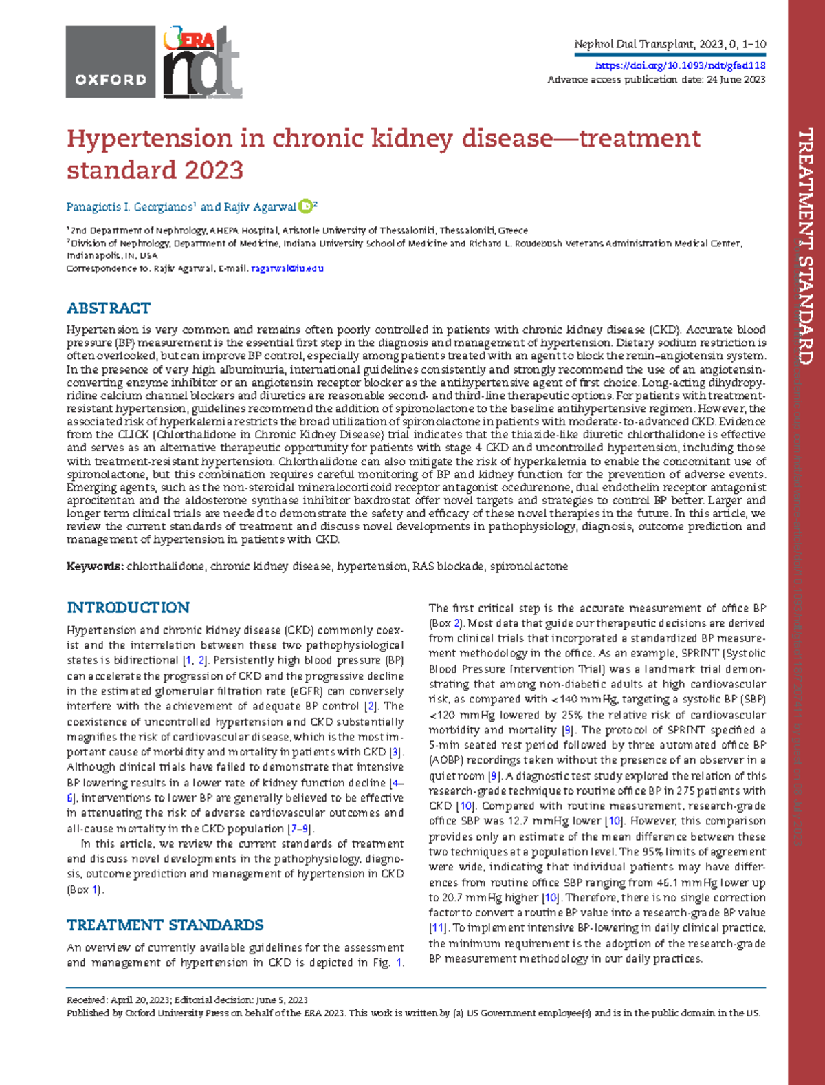 HTA EN ERC 2023 Hypertension In Chronic Kidney Disease treatment 