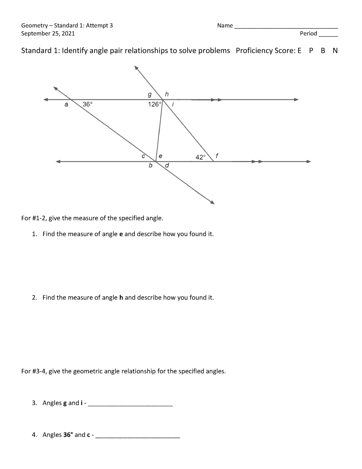 Assessment 3 - Geometry – Standard 1: Attempt 3 Name ...