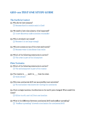 GEO 101 Final Study Guide - Google Docs - GEO101 Final Review Guide Old ...