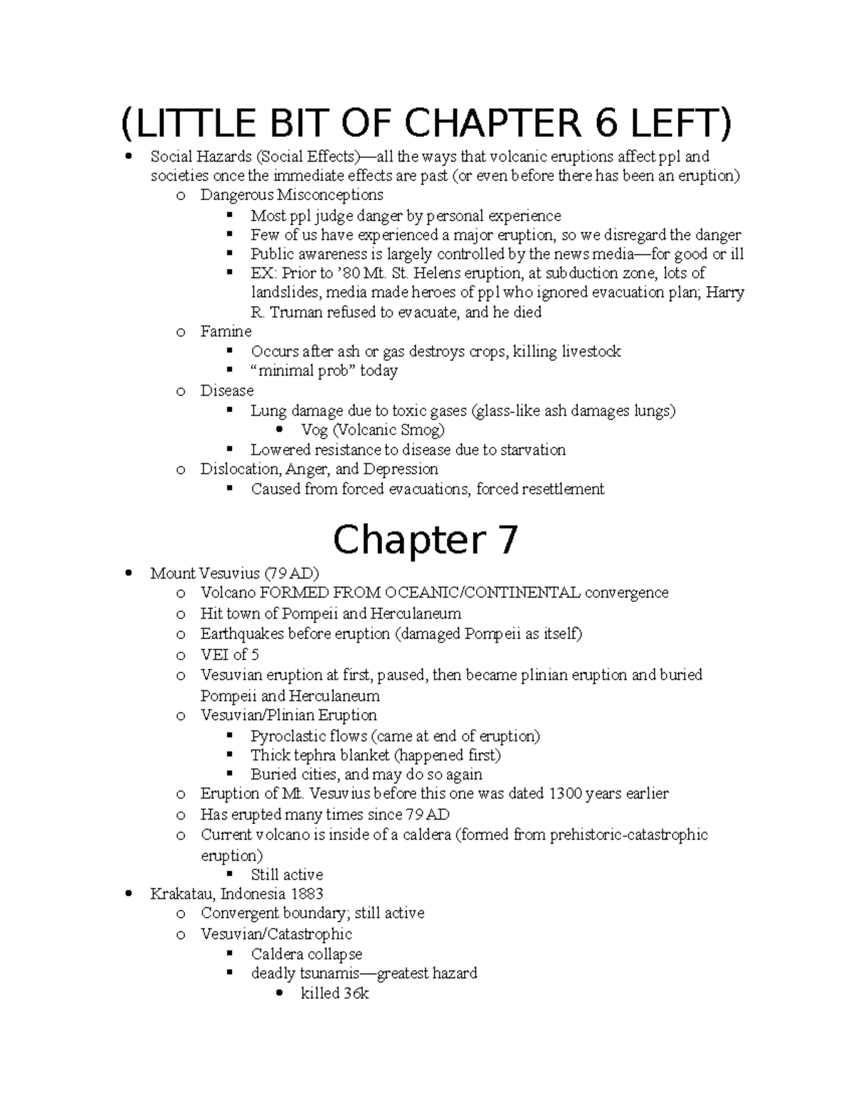 Chapter 7 Class Notes - Lambert Lecture On Popular Volcanoes. - (LITTLE ...