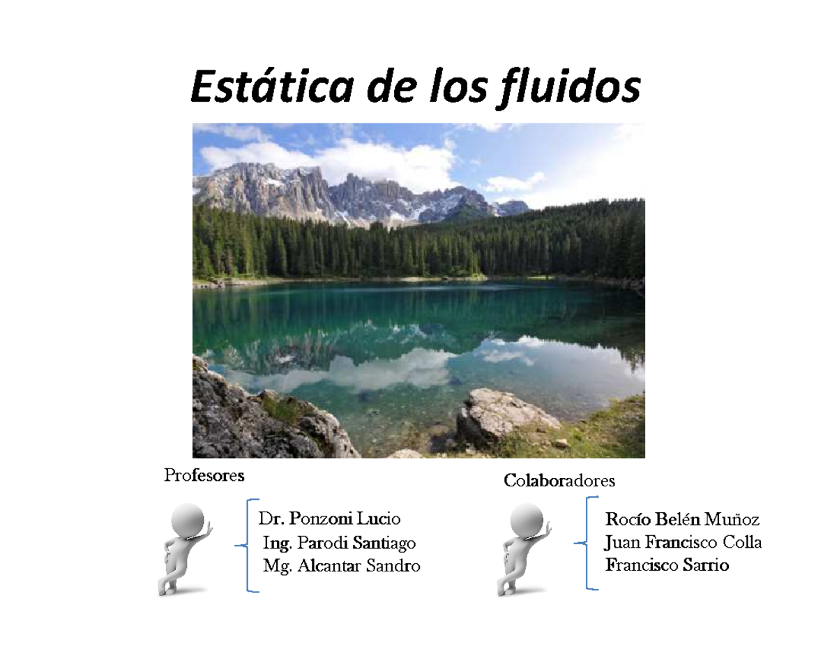 Unidad 2 -Estática de los fluidos - Estática de los fluidos Dr.Dr.Dr ...