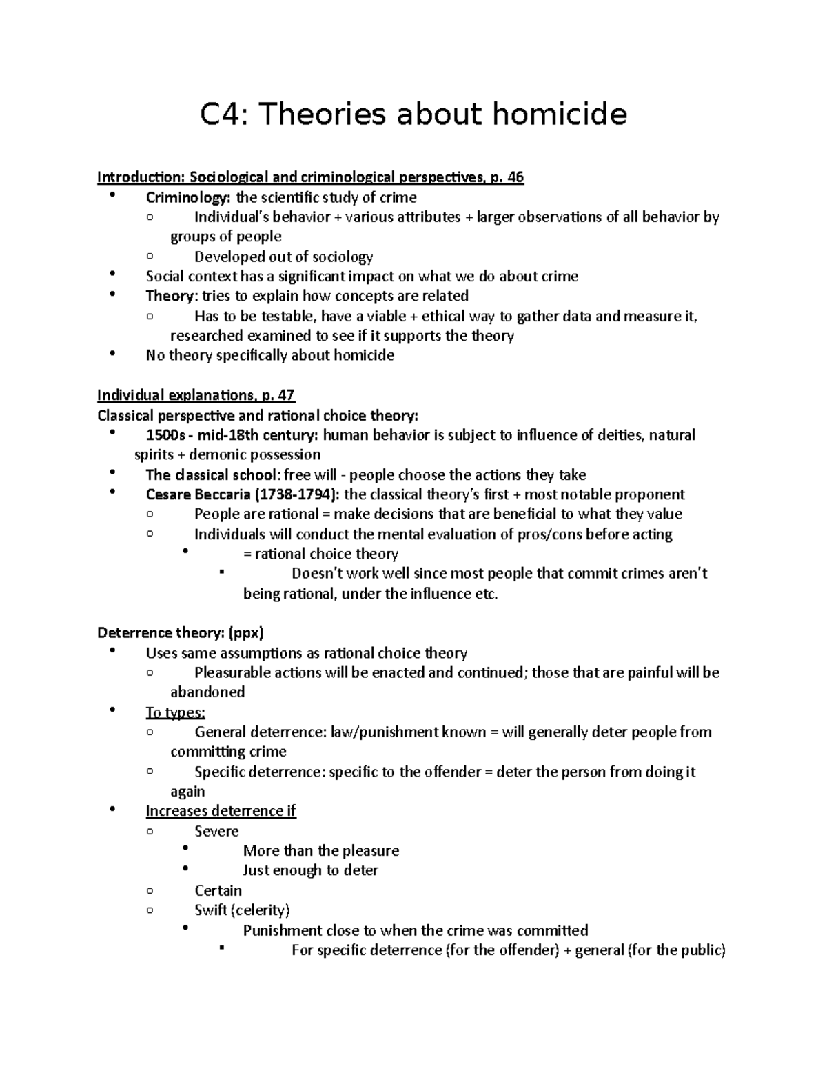 C4- Theories about homicide - C4: Theories about homicide Introduction ...
