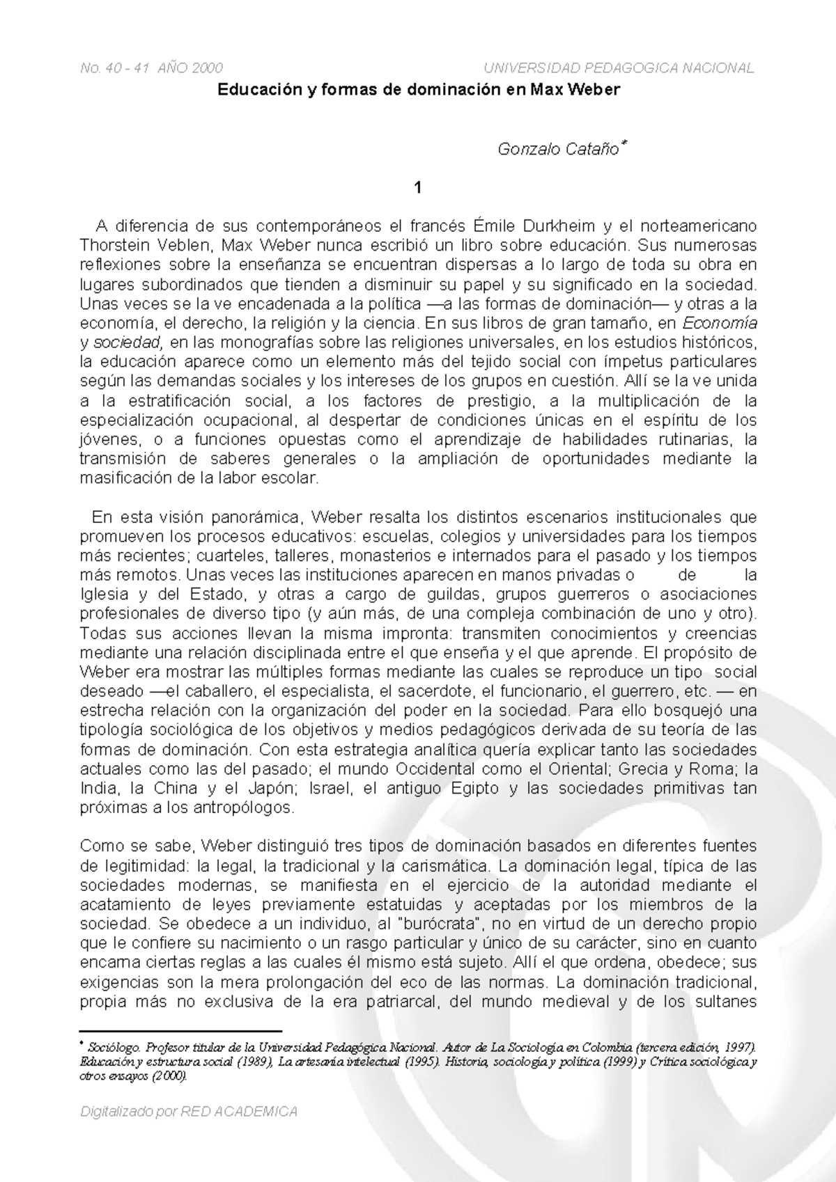 Cbenitez,+rce40-41 06text - Educación Y Formas De Dominación En Max ...