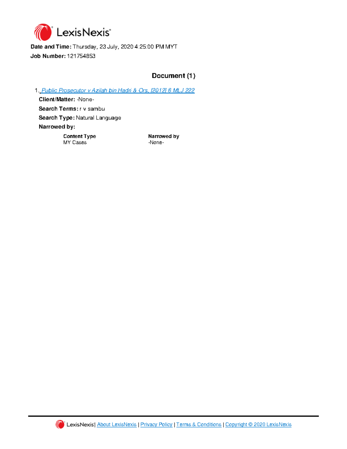 Public Prosecutor V Azilah Bin Hadri Ors 2012 8 Ml Law Studocu