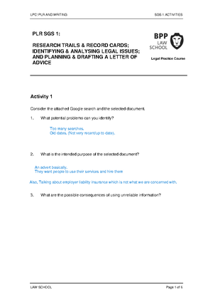 Writing SGS 2 Activity 1 22-23 - LPC: PLR AND WRITING SGS 2 ACTIVITY 1 ...