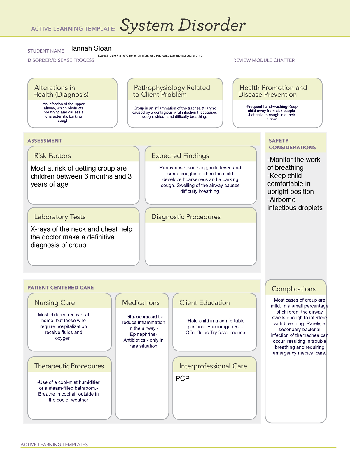 Evaluating the Plan of Care for an Infant Who Has Acute ...