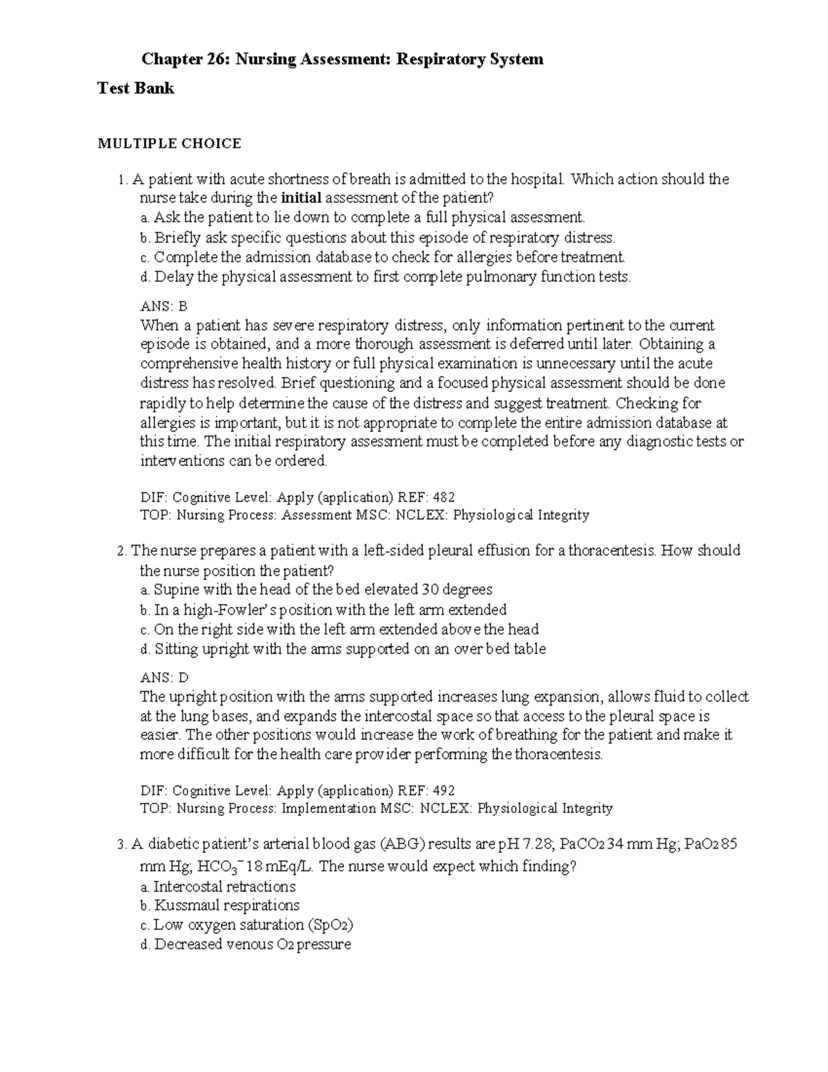 Ch26_respiratory - Chapter 26: Nursing Assessment: Respiratory System ...