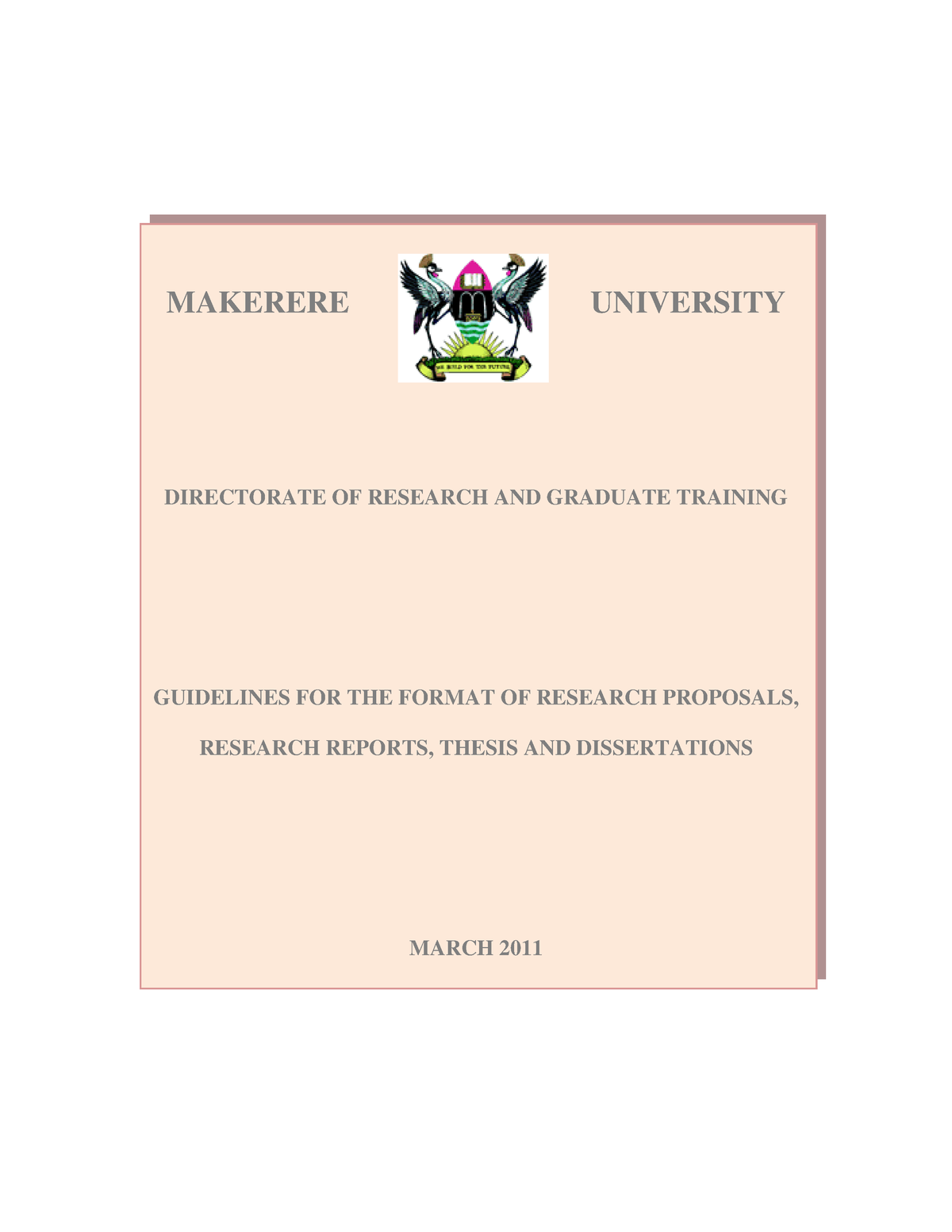 makerere university business school research proposal