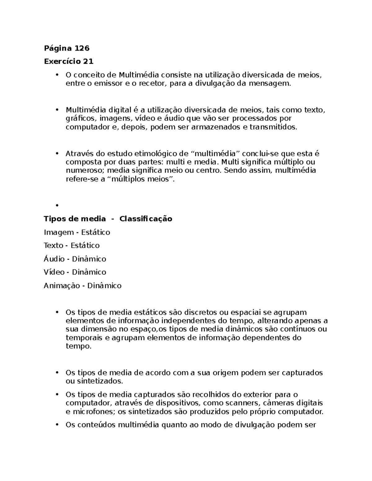 Asdad - adsda - Página 126 Exercício 21 - O conceito de Multimédia ...