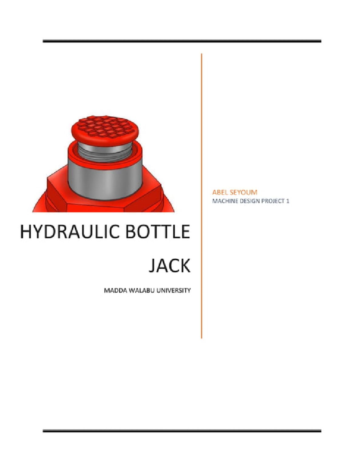 Design of hydraulic bottle jack System Analysis and Design Studocu
