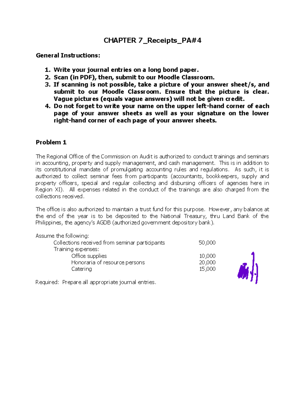 Chap7 Income PA#4 - assignment - CHAPTER 7_Receipts_PA# 4 General ...