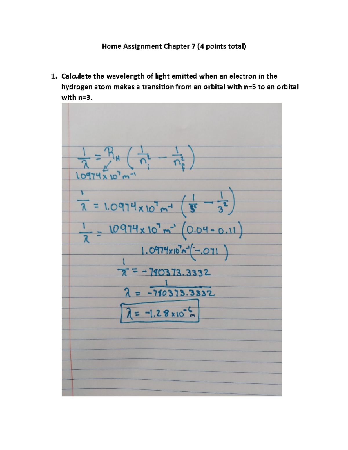 chemistry assignment 7