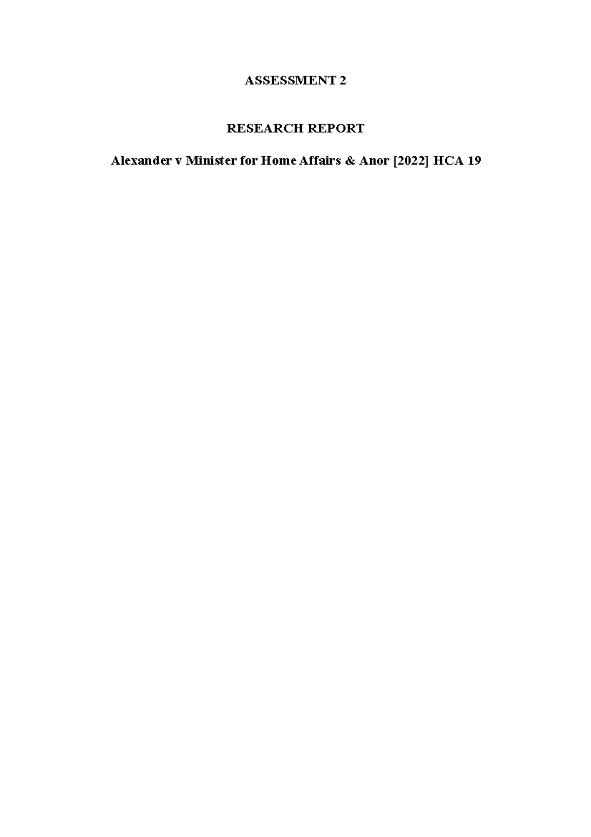 Assessment report constitutional law ASSESSMENT 2 RESEARCH REPORT