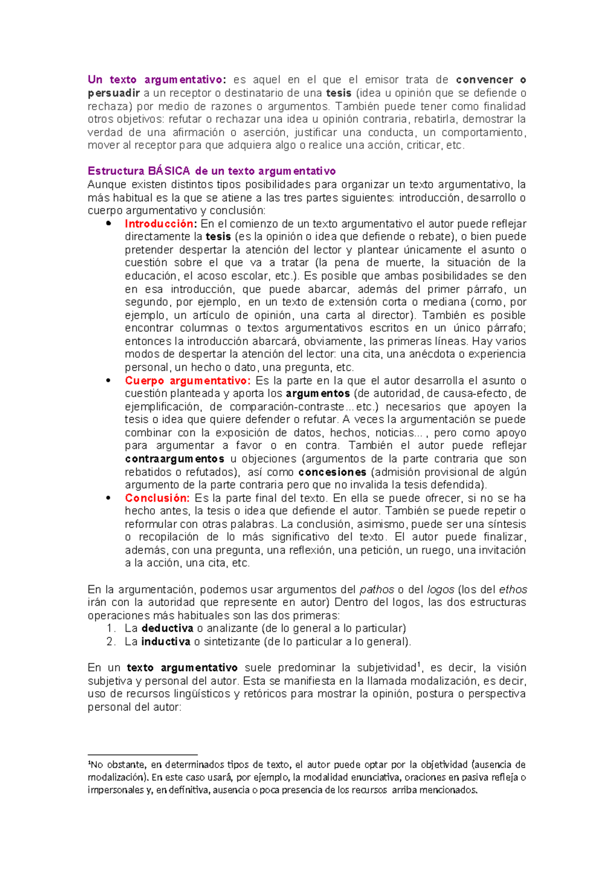 Estructura De Un Texto Argumentativo Un Texto Argumentativo Es Aquel En El Que El Emisor 0589