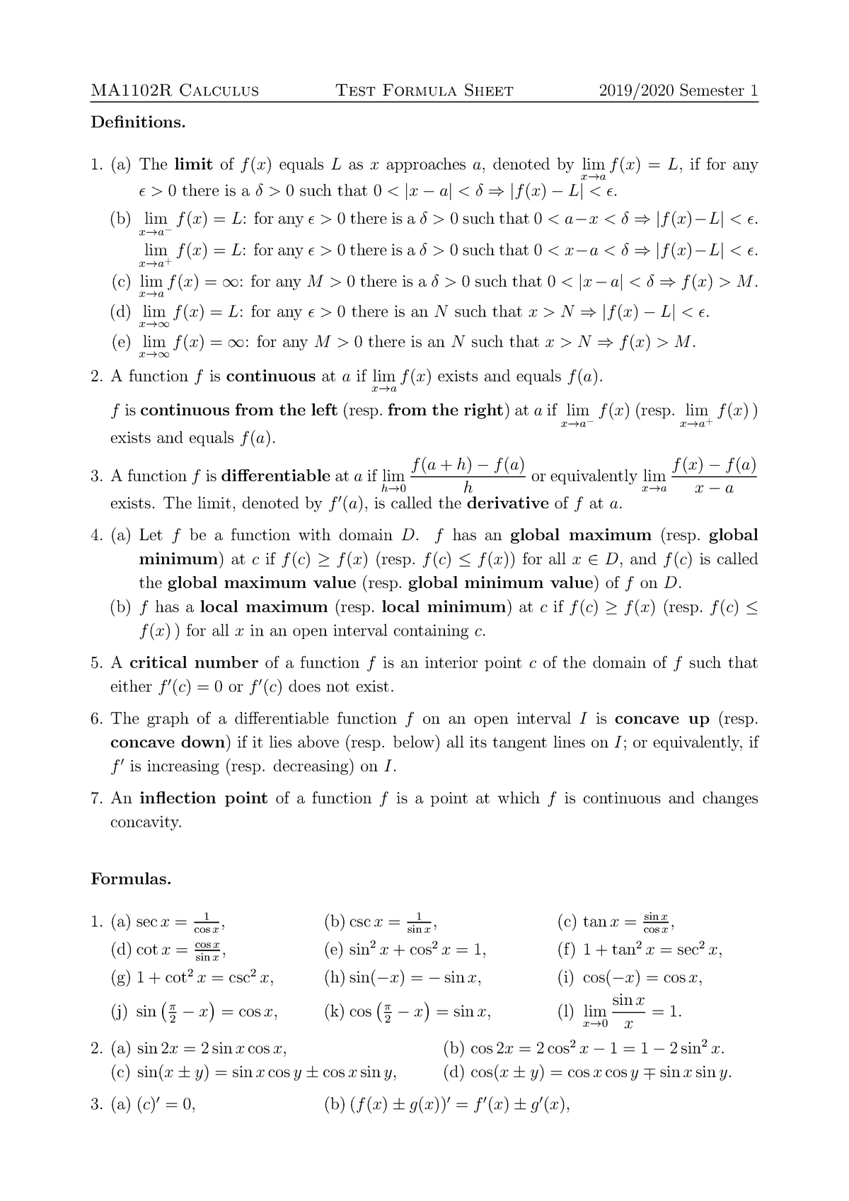 ma1102r-formula-sheet-test-ma1102r-calculus-test-formula-sheet-2019