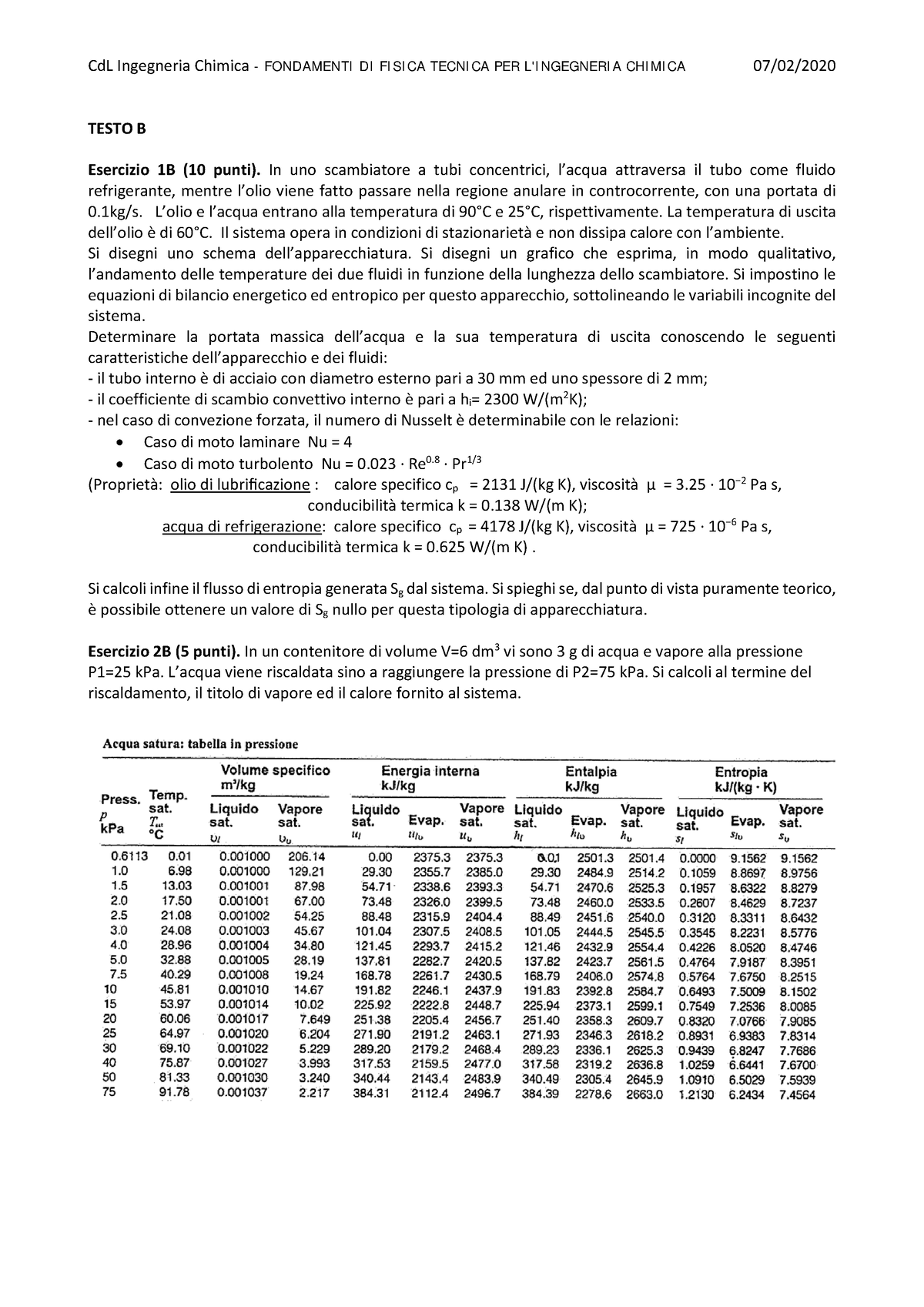 Soluzioni Testo B 02 2020 - TESTO B Esercizio 1B (10 Punti). In Uno ...